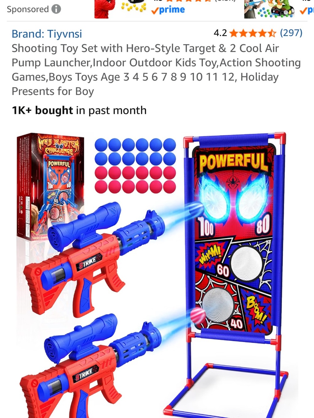 Spiderman Superhero Shooting Set Target Shooter with Foam Balls and guns